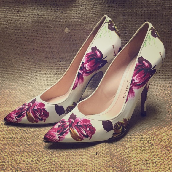 floral pointed heels